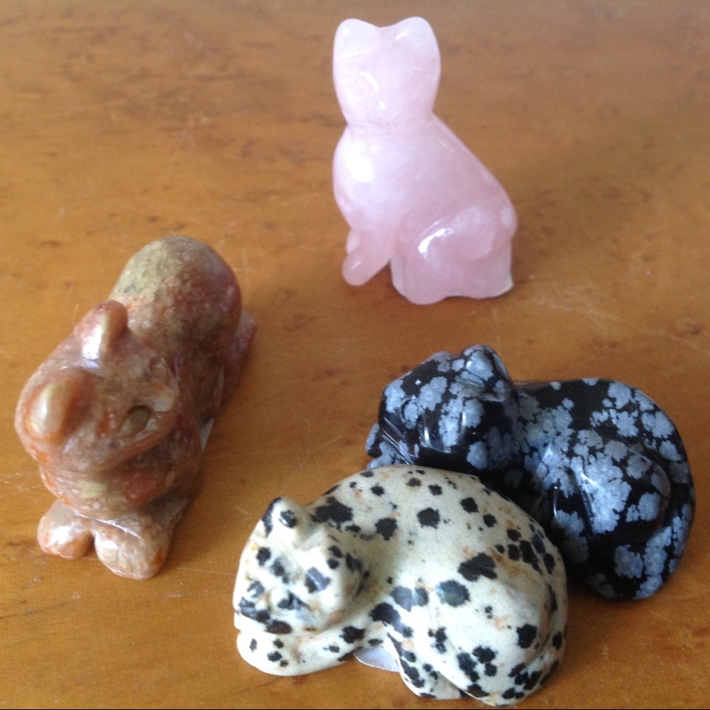 Kitty Collection Tiny Totem Pocket Stones  Leopard cats